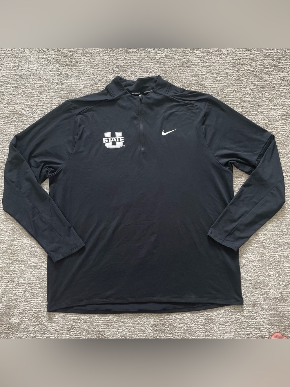 Nike Running Utah State Aggies 1/4 Zip Dri-Fit Pullover Black Men’s Size XXL